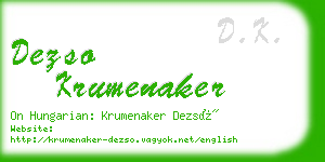 dezso krumenaker business card